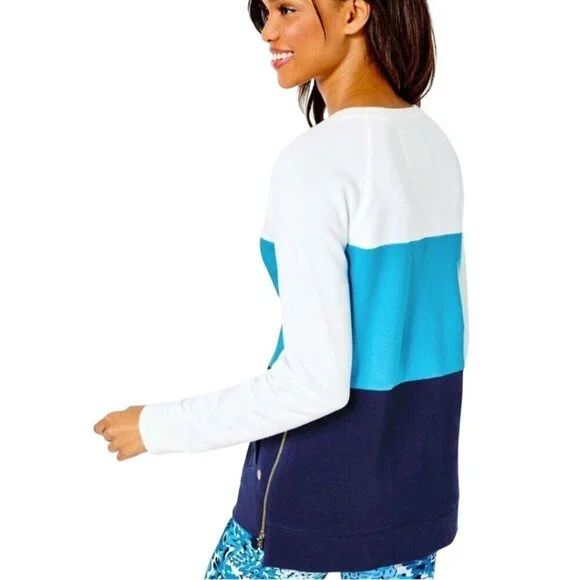 Lilly Pulitzer NWT Beach Comber Pullover Low Tide Navy Luxletic Size XXL